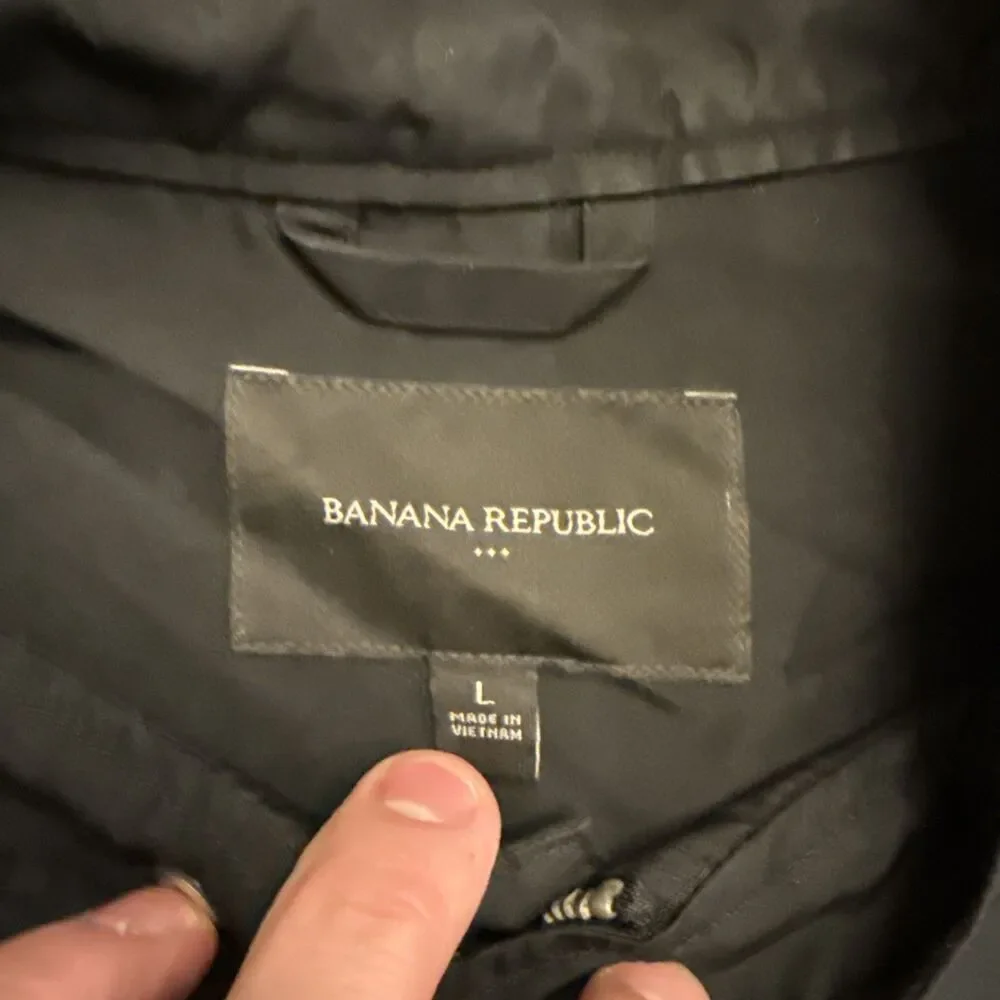 Banana Republic Mens Large Black Lightweight FullZip Bomber Jacket Casual